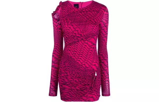 PINKO Платье с длинными рукавами женское красное