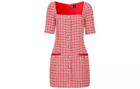 PINKO Платье с короткими рукавами женское красное