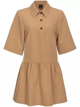 PINKO платье со сборками, нейтральный цвет