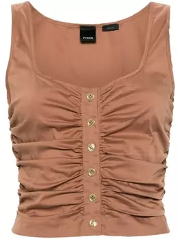 PINKO поплиновый топ Tiche, коричневый