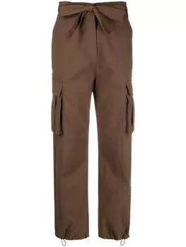 PINKO прямые брюки с поясом, коричневый