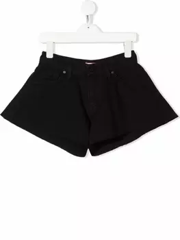 Pinko расклешенные джинсовые шорты, черный