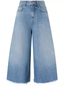 PINKO расклешенные джинсы с бахромой, синий