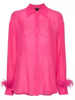 PINKO рубашка с перьями, розовый