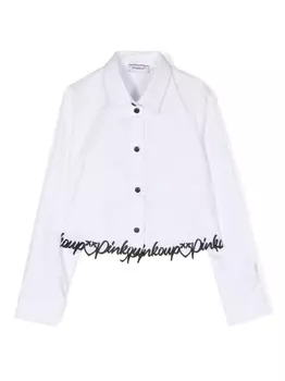 Pinko рубашка с вышитым логотипом, белый