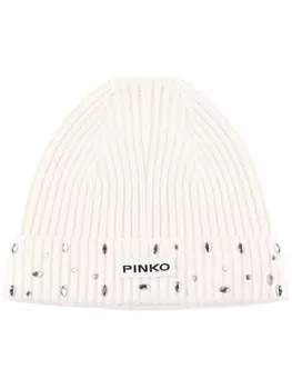 PINKO шапка-бини с логотипом, белый