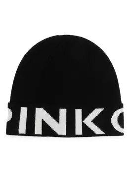 PINKO шапка бини с логотипом, черный