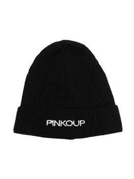 Pinko шапка бини с вышитым логотипом, черный