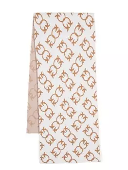 PINKO шарф с монограммой, белый