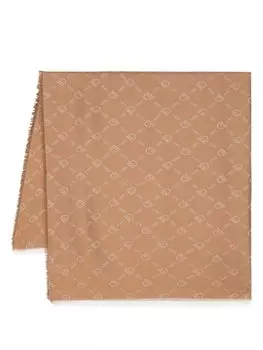 PINKO шарф с принтом Love Bird, коричневый