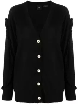 PINKO шерстяной кардиган с оборками, черный
