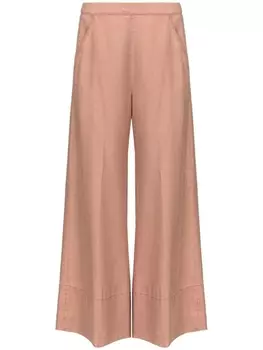 PINKO широкие брюки с вышивкой Love Birds, нейтральный цвет