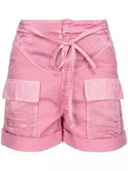 PINKO шорты из сирсакера с карманами, розовый