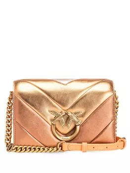 PINKO стеганая мини-сумка Love Bag, золотистый