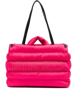PINKO стеганая сумка-тоут с логотипом, розовый