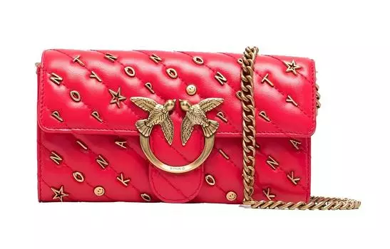 PINKO Сумка через плечо из коровьей кожи, женская, красная
