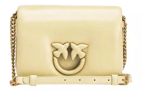 PINKO Сумка через плечо из овчины, женская, желтая, Trumpets