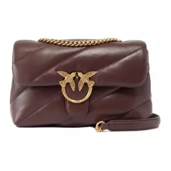 PINKO Сумка Love Bag из овчины, через плечо, женская сумка-туба, коричневая
