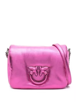 PINKO сумка на плечо Baby Click Puff Love с эффектом металлик, розовый