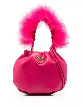 PINKO сумка-тоут Pouch с ручкой из искусственного меха, розовый