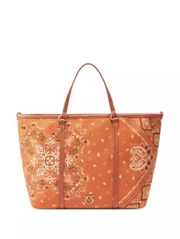 PINKO сумка-тоут с принтом, оранжевый