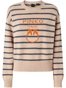 PINKO свитер Love Birds вязки интарсия, нейтральный