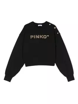 Pinko толстовка с логотипом и заклепками, черный