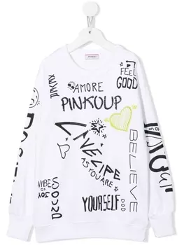Pinko толстовка с принтом граффити, белый