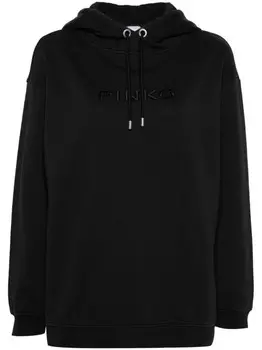 PINKO толстовка с вышитым логотипом, черный