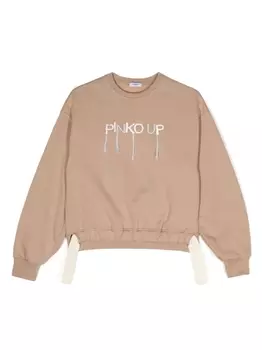 Pinko толстовка с вышитым логотипом, коричневый