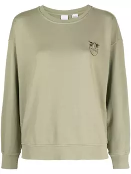 PINKO толстовка с вышивкой Love Birds, зеленый
