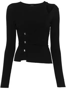 PINKO топ асимметричного кроя, черный