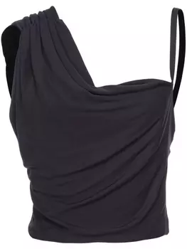 PINKO топ асимметричного кроя из джерси, черный