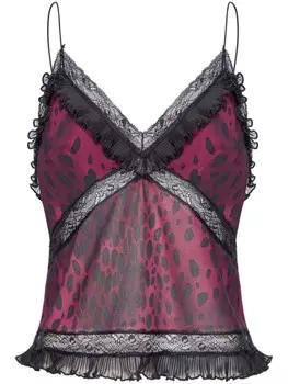 PINKO топ Georgette Strasbourg со вставками, красный
