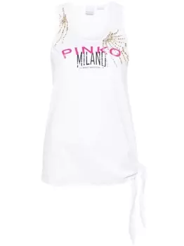 PINKO топ Lesina с кристаллами, белый