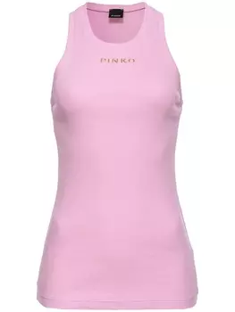 PINKO топ с логотипом, розовый