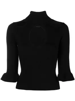 PINKO топ с расклешенными рукавами, черный