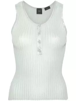 PINKO топ в рубчик с эффектом металлик, зеленый