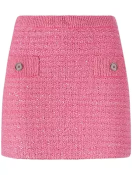 PINKO твидовая юбка мини, розовый