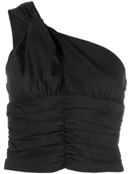 PINKO twist-detail ruched top, черный