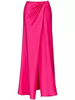 PINKO юбка макси с разрезом и драпировкой, розовый