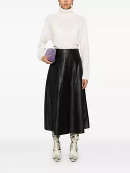 PINKO юбка миди из искусственной кожи, черный