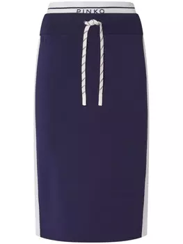 PINKO юбка миди с логотипом, синий