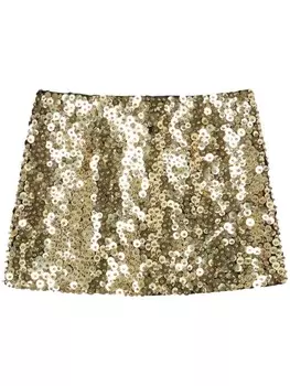 PINKO юбка мини с пайетками, золотистый
