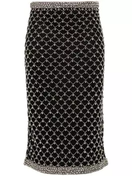 PINKO юбка, украшенная кристаллами, черный