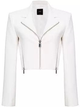 PINKO укороченная байкерская куртка, белый