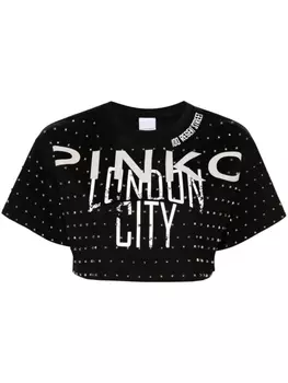 PINKO укороченная футболка Bomba, черный