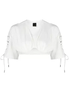 PINKO укороченная футболка со шнуровкой, белый