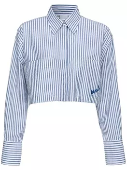 PINKO укороченная рубашка в полоску, синий