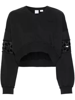 PINKO укороченная толстовка с пайетками, черный